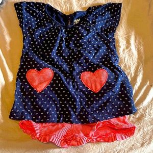 2 piece set red,white & blue